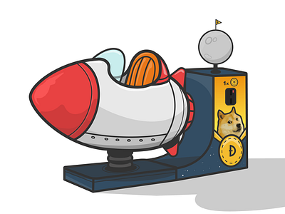 Doge Rocket - Insert Coin adobe illustrator bitcoin coinbase crypto crypto currency cryptocurrency doge doge meme dogecoin ethereum gme moon rocket rocket ride rocket ship stonks vector vector art