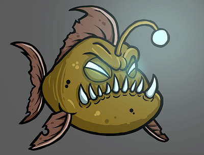 AnglerFish art character design concept design fish illustration photoshop sticker