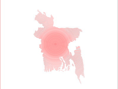 Bangladesh Map with circular patterns.