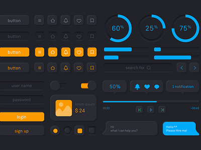 UI Kit - Dark mode