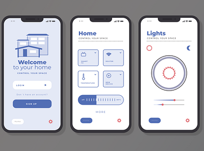Smart Home App UI adobe affinitydesigner figma illustration logo neon retro ui xd