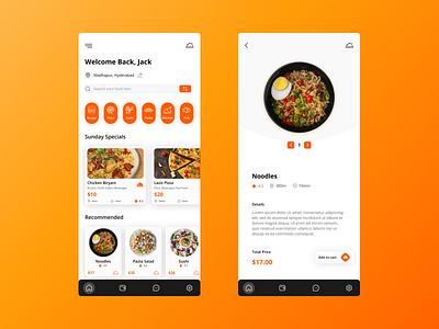 Online Food Delivery App app design icon typography ui