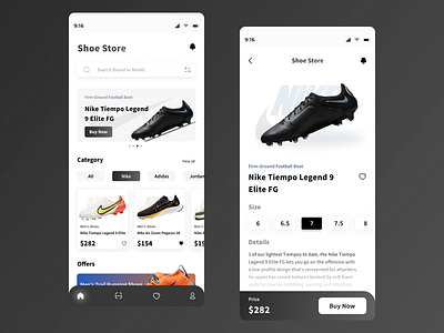 Shoe Store UI Design app design icon typography ui