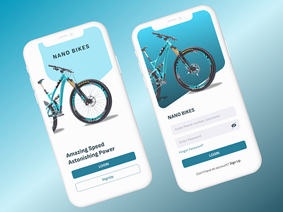 Bikes Login UI Design app bikes branding design figma login mobile onboarding signup ui