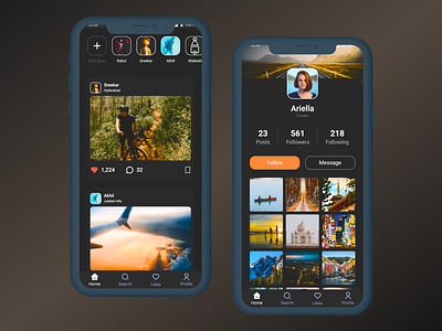 Instagram UI Design app branding design icon typography ui