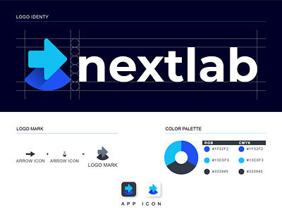 "nextlab" Logo Design and Branding brand identity branding flat icon design lab logo design logo next logo stylish logo trend logo design 2020 ux web