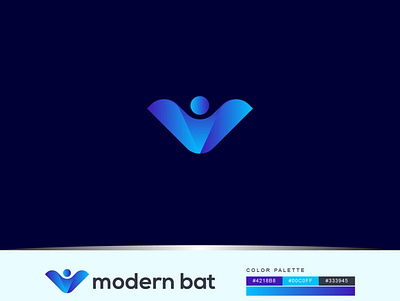 "modern bat" Logo Design | Trend Logo Design bat logo design brand identity icon design stylish logo trend logo design ui ux