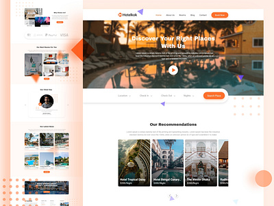 Hotel Booking Landing Page | Adobe XD 2020 agency business minimal landgin page website template