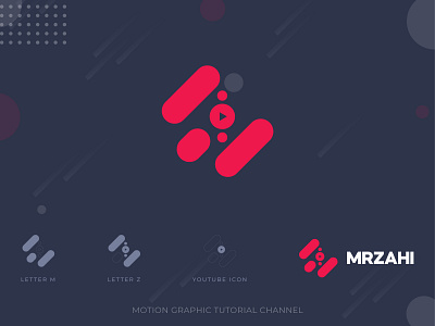 MrZahi Motion Graphic Tutorial Channel Logo Design debut flat graphino icon design pictorial logo pixidiamond stylish logo trending youtube channel logo