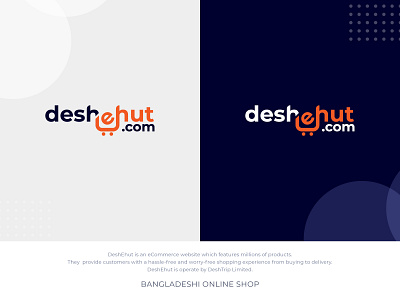 "DesheHut" eCommerce Website Logo Design | 2020 graphino lettermark logo online shop logo pixidiamond website logo