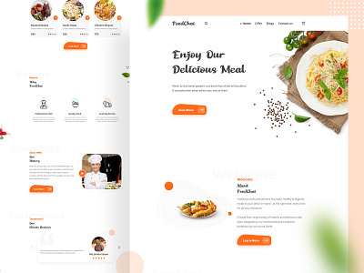 Restaurant Landing Page Design homepage landingpage minimal ui restaurant ui ux web template