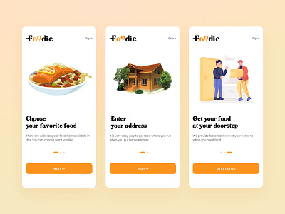 Food Delivery App | Service Tutorial Screens