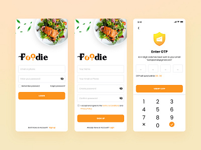 Food Delivery App | Sign in-Sign up Screens food app food app ui ux food delivery login screen pixidiamond restaurant app