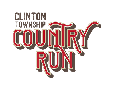 Clinton Township Country Run Logo branding design illustrator logo typography vector