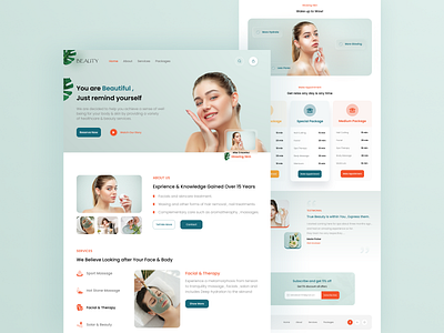 Spa & Beauty Landing Page beauty landing landing page landing page design landing page ui makeup product service skincare spa treatment ui uiux ux web designer webdesign webpage website website design websites