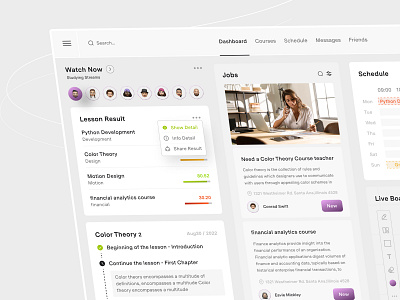 Online Education Dashboard Design app clean dashboard design designer light mode online education online learning online platform trend trending trendy ui ui design uidashboard uidesigner uiux ux