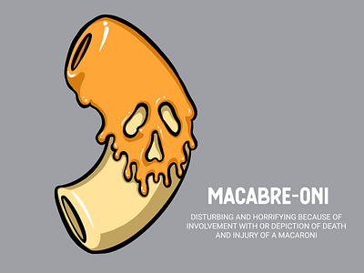 Macabreoni Illustrative Logo cartoon illustration macabre macaroni skull skull logo