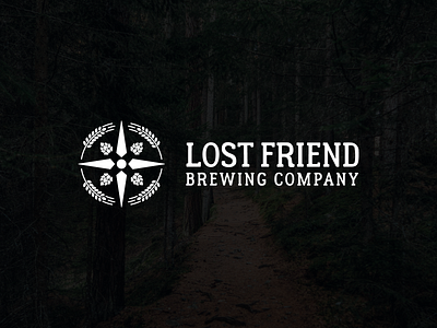 Lost Friend Brewing Company Logo beer branding branding design brewery compass hops logo