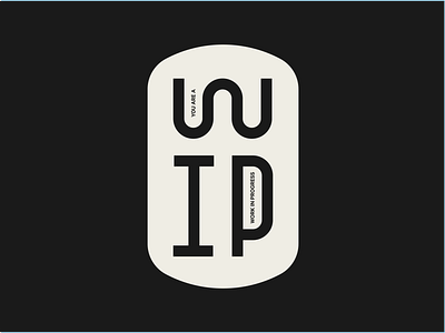 WIP badge color palette inspiration logo design typogaphy vector