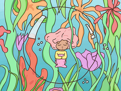 A Bubble in the Sea childrens art childrens illustration illustration