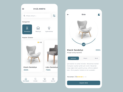 Furniture Mobile App branding design figma ux uı ux