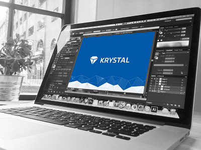 Krystal rebrand blue brand crystal hosting identity logo rebranding