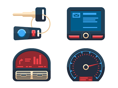 Pimp my ride auto car dashboard hanno icon iconography illustration key race speedometer