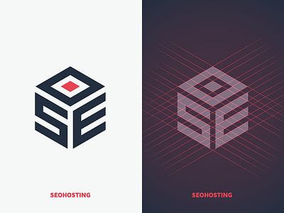 SEOHosting logo hosting identity illustration logo monogram seoh seohosting