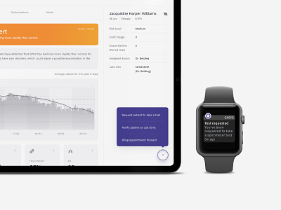 OASYS alert apple watch clinician dashboard health healthcare interface ios ipad medical metrics notification oasys patient product stats ui ux wearable