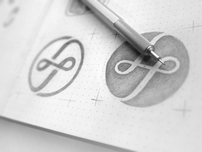 LuckyTurn Media sketch ambigram circle logo lucky mark media monogram sketch turn