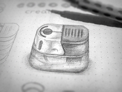 Lighter icon for iOS 3d app application button dot grid draw fire grid icon ios ipad iphone lighter rounded sketch square