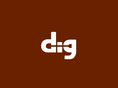 Dig dig digg logo logotype negative space shovel typography word wordmark