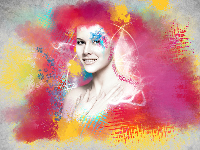 Colours blue bright colors colours composite female grungle photoshop pink texture women yellow