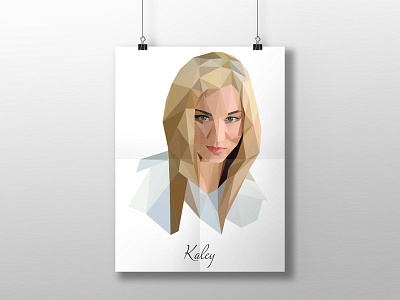 Kaley Cuoco Polygon famous girl illustration polygon portrait shapes tesselation triangle vector