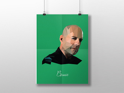 Bruce Geo Portrait bruce famous form geo geometric green illustration portrait shapes triangle