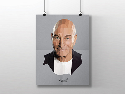 Patrick Polygon Portrait famous grey head illustration patrick person polygon portrait triangle