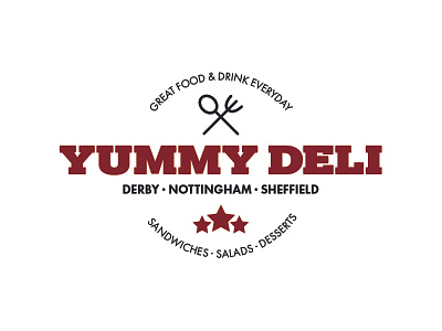 Yummy Deli Logo Template deli food illustrator logo logo design logo mockup logo template red