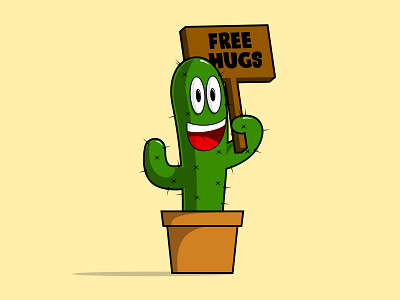 Free Hugs Cactus character character design illustraion illustration illustrator vector