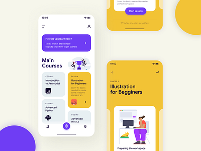 Course App app design figma figmadesign flat illustration minimal typography ui ux