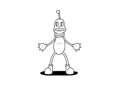 Plastic Guy art blackandwhite cartoon character creature dark design drawing illustration sketch