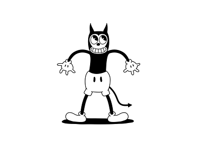 Little Devil art black and white cartoon character dark design devil drawing illustration sketch
