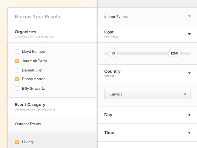 Filter Bar UX category child dashboard experience filter options parent ui ux