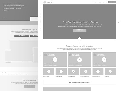 Simple Habit landing page wireframe