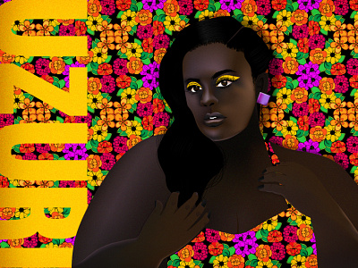 UZURI - Cute african woman art black art black artist black girl body positive dark skin design floral girl illustration illustrator plus size portrait vector women