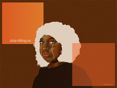 Stop Killing Us african woman art black girl black lives matter dark skin design illustration minimal vector