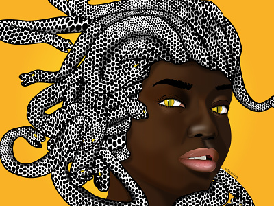 Nyoka - Snake art black girl character design cold blooded dark skin design illustration illustrator medusa snake snake eyes vector