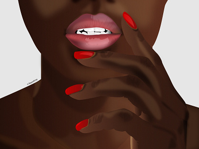 Midomo - Lips african woman art dark skin design hands illustration illustrator lip balm lips nails sexy vector