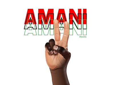 Amani - Peace african art dark skin design fingers illustration minimal peace peace sign typogaphy vector