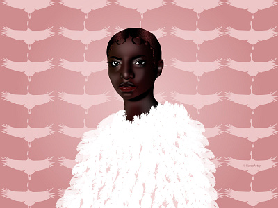 Ubele - Feather african african woman art black art black artist black girl character design dark skin design feathers illustration illustrator minimal portrait swan vector