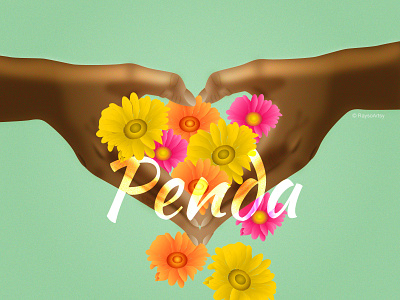 Penda - Love art design flowers hands illustration illustrator love minimal typogaphy vector